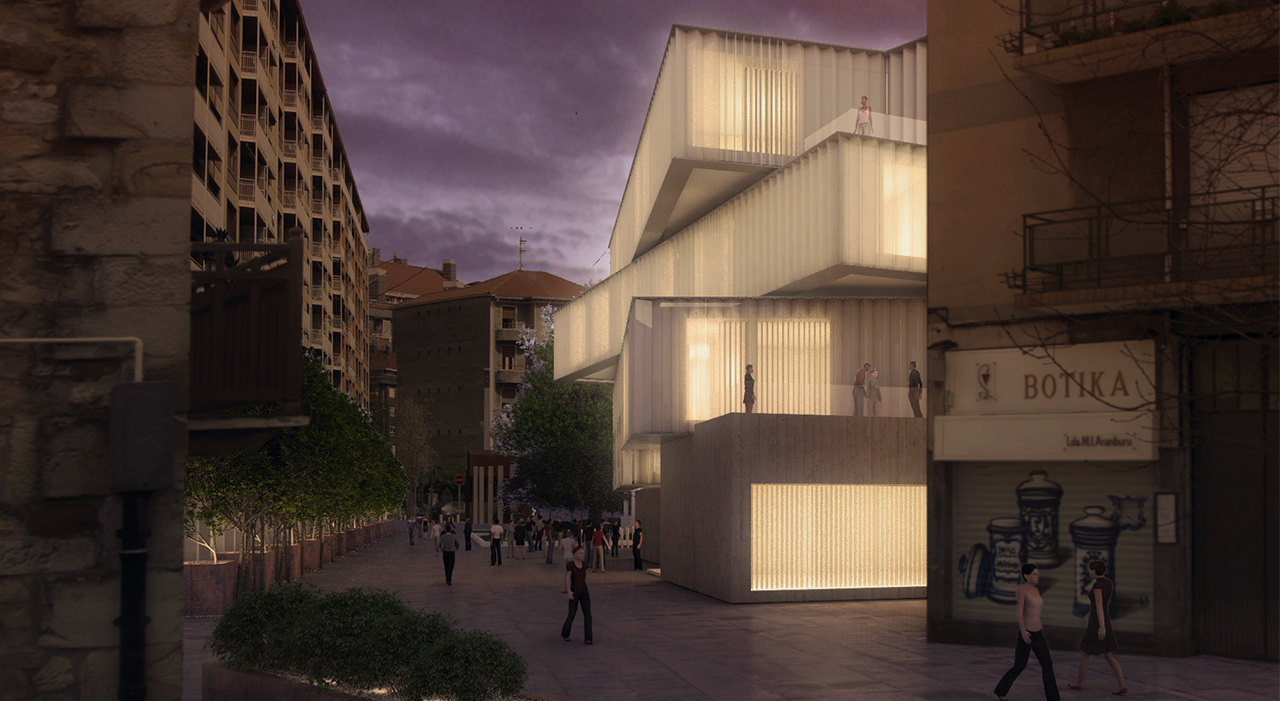 Diseño para concurso público de escuela de música en Amorebieta, Bizkaia