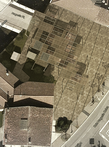 Diseño para concurso público de una plaza cubierta en Idiazabal, Gipuzkoa