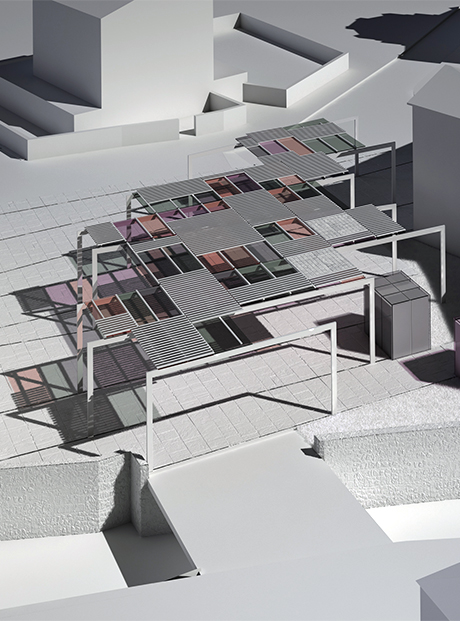 Diseño para concurso público de una plaza cubierta en Idiazabal, Gipuzkoa