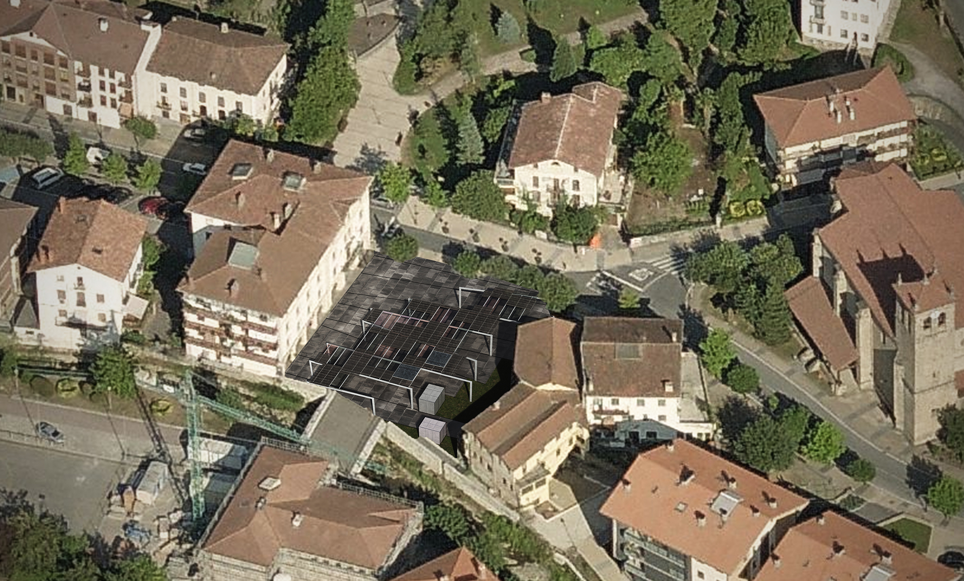 Diseño para concurso público de una plaza cubierta en Idiazabal, Gipuzkoa