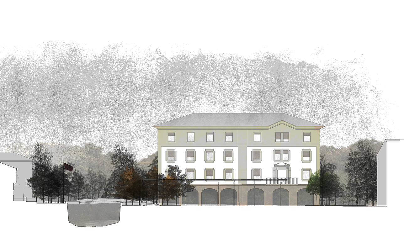 Diseño para concurso público de una plaza cubierta en Idiazabal, Gipuzkoa