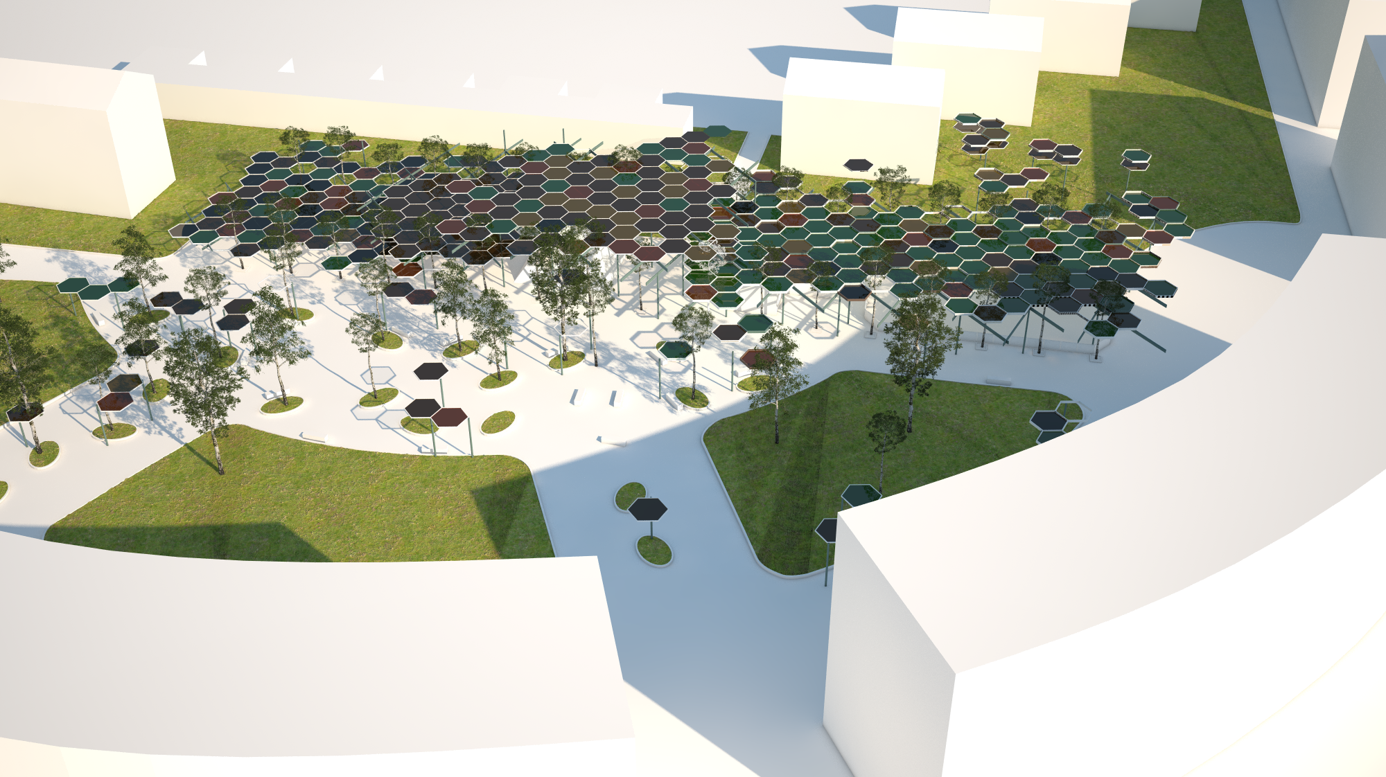 Diseño para concurso público de una plaza cubierta en Zarautz, Gipuzkoa