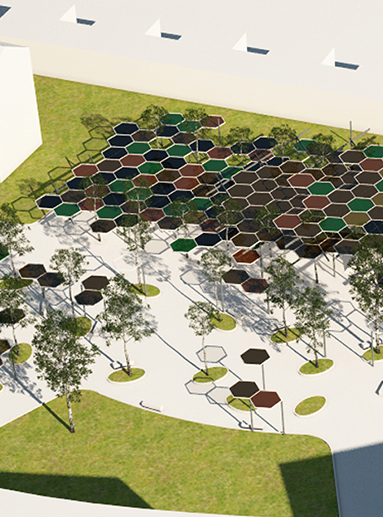 Diseño para concurso público de una plaza cubierta en Zarautz, Gipuzkoa