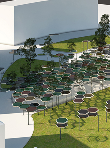 Diseño para concurso público de una plaza cubierta en Zarautz, Gipuzkoa