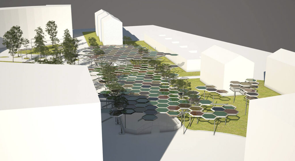 Diseño para concurso público de una plaza cubierta en Zarautz, Gipuzkoa