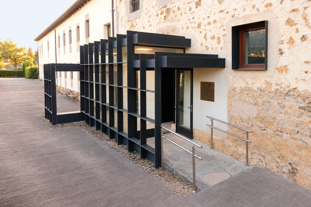 Construcción del acceso a la Convento de Santa Ana en Villasana de Mena, Burgos